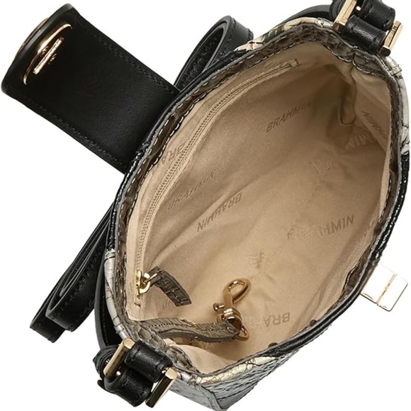 Brahmin Marley Small Leather Crossbody - Black Flashback - Picture 4 of 10